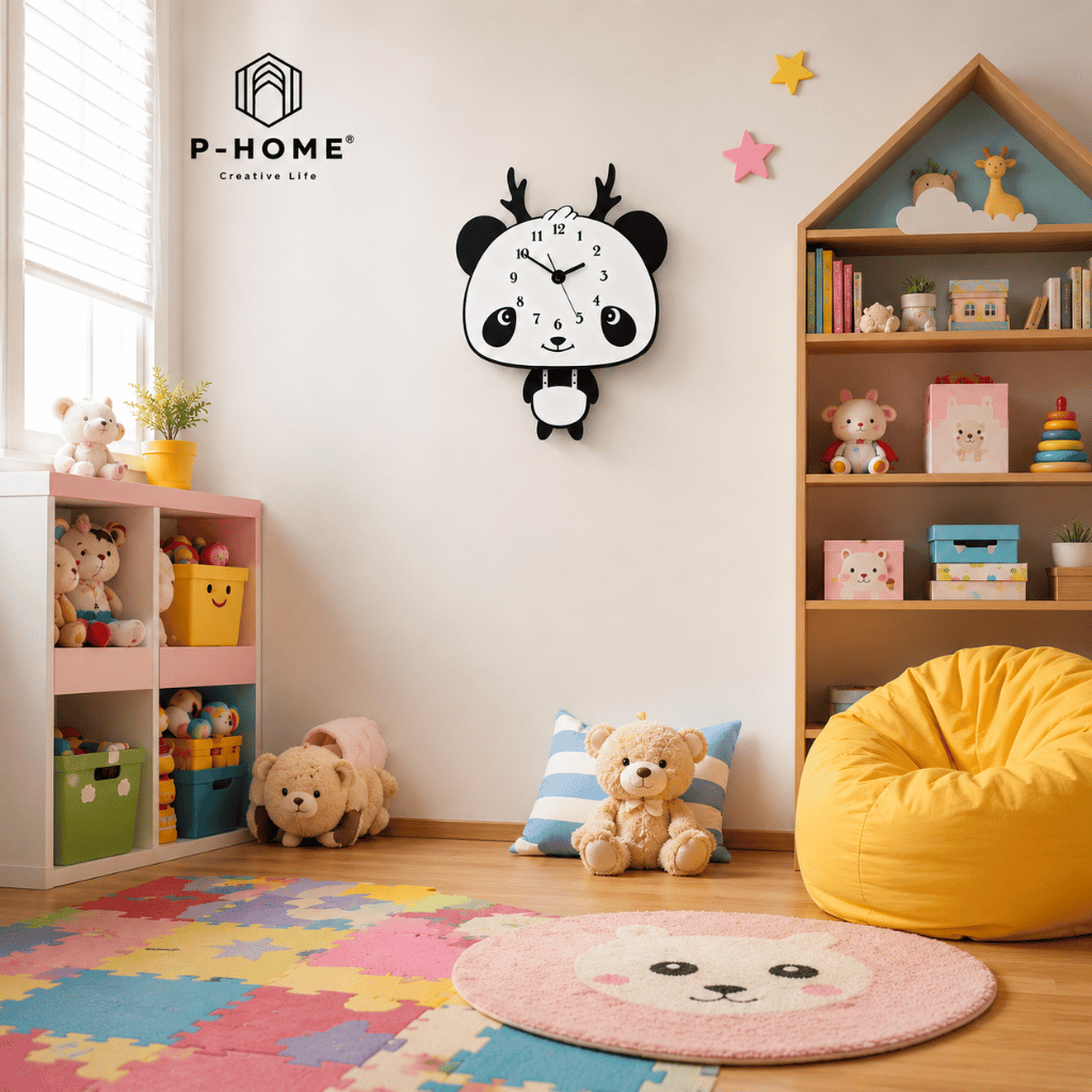 Đồng hồ trang trí phòng ngủ cho bé CL037- gấu cute