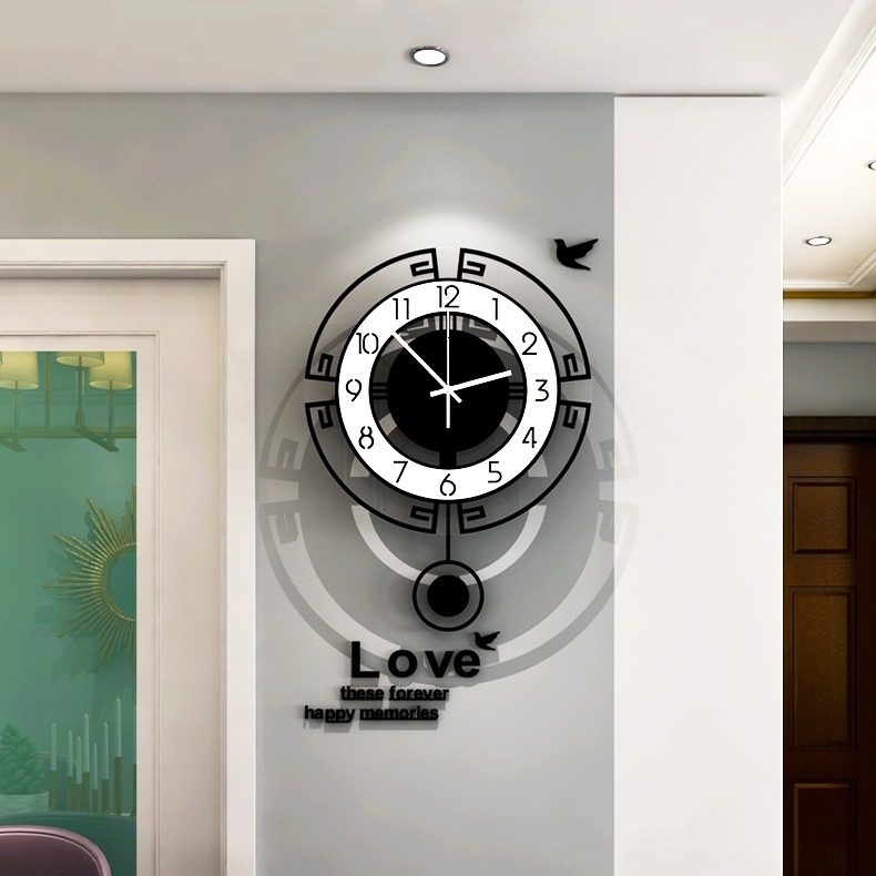 Đồng hồ quả lắc trang trí treo tường CL018 phong cách tối giản
