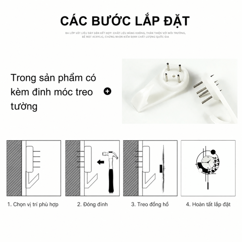 Đồng hồ trang trí tường CL066 trang trí phòng khách