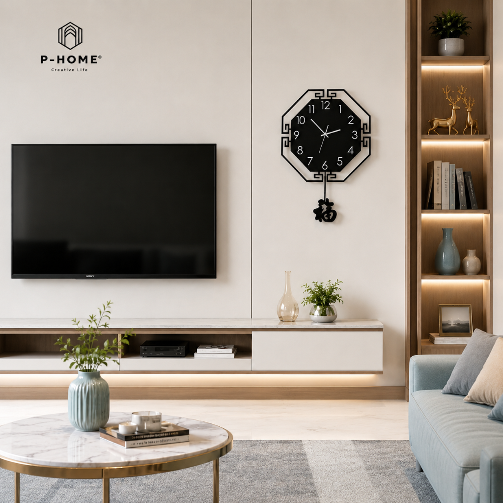Đồng hồ treo tường cổ điển CL020 - chữ Phúc