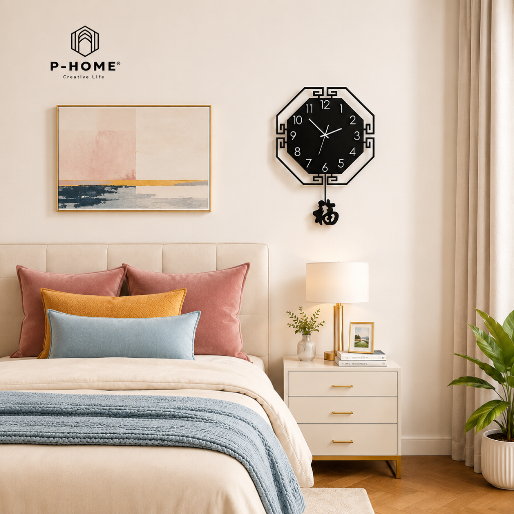 Đồng hồ treo tường cổ điển CL020 - chữ Phúc