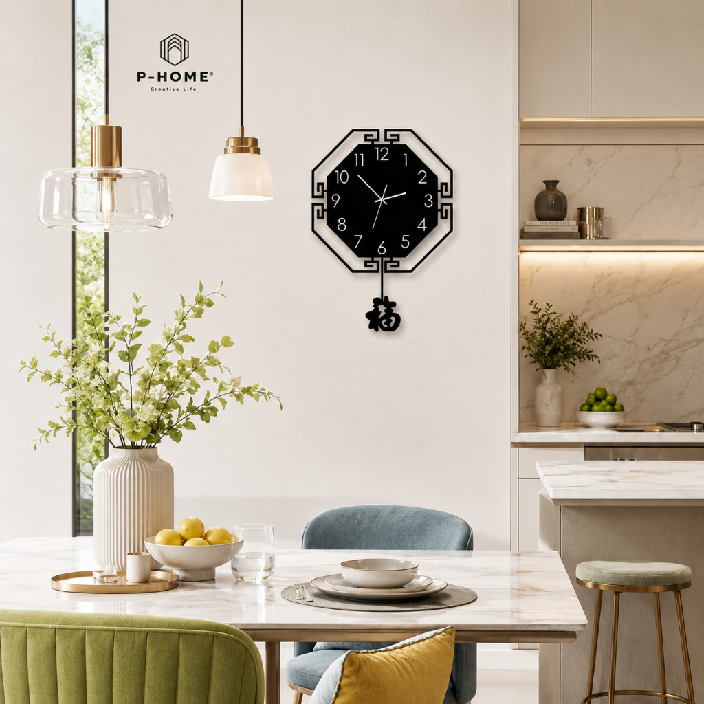 Đồng hồ treo tường cổ điển CL020 - chữ Phúc