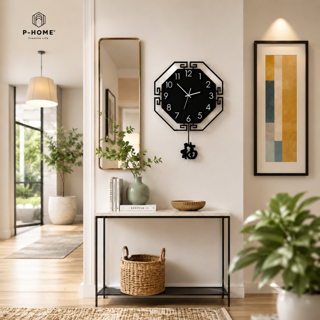 Đồng hồ treo tường cổ điển CL020 - chữ Phúc