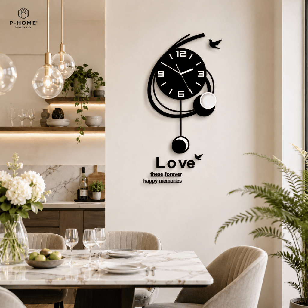 Đồng hồ treo tường đẹp CL042 trang trí phòng khách
