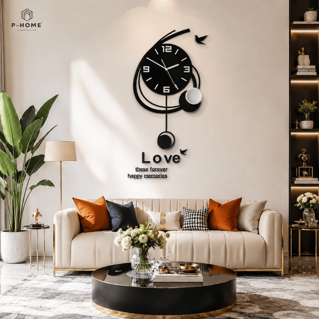 Đồng hồ treo tường đẹp CL042 trang trí phòng khách
