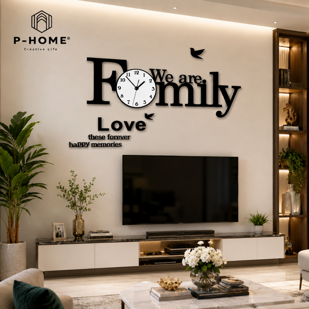 Đồng hồ treo tường hiện đại CL013 - We are family