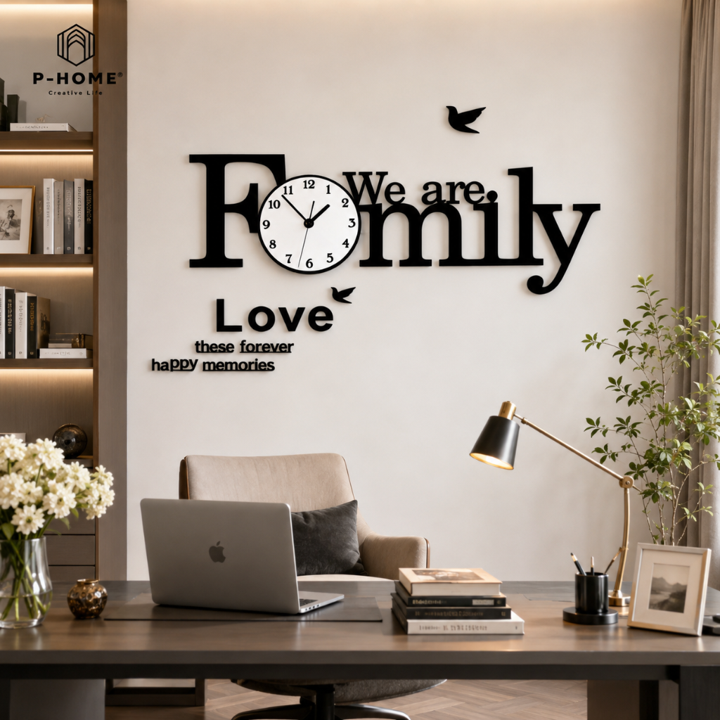 Đồng hồ treo tường hiện đại CL013 - We are family