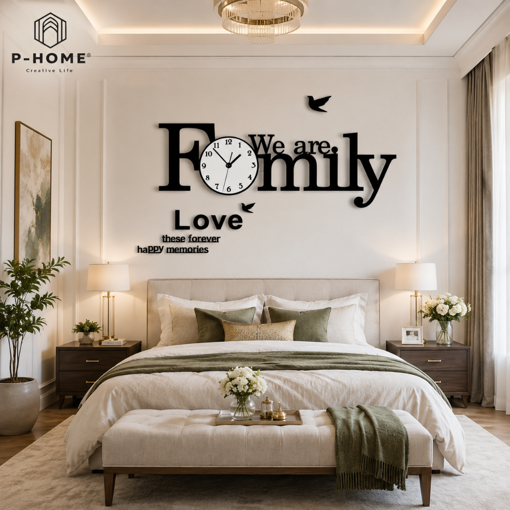 Đồng hồ treo tường hiện đại CL013 - We are family