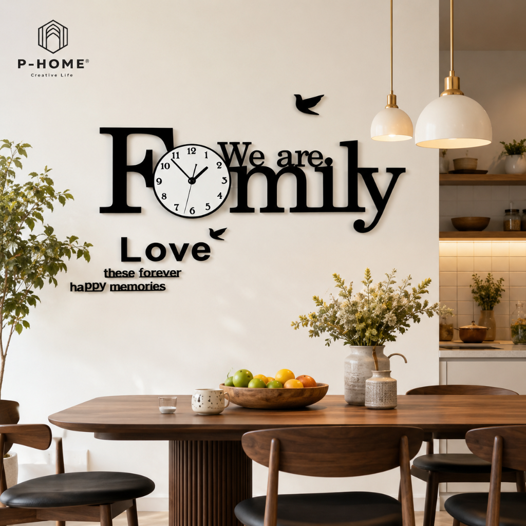 Đồng hồ treo tường hiện đại CL013 - We are family