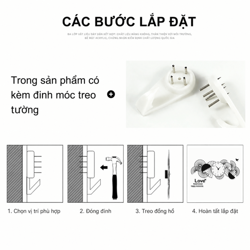 Đồng hồ treo tường đẹp hiện đại CL047 - trang trí phòng khách