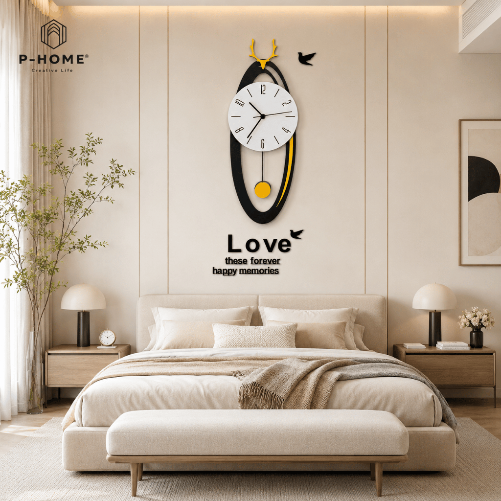 Đồng hồ treo tường kim trôi CL063 yên tỉnh và sang trọng