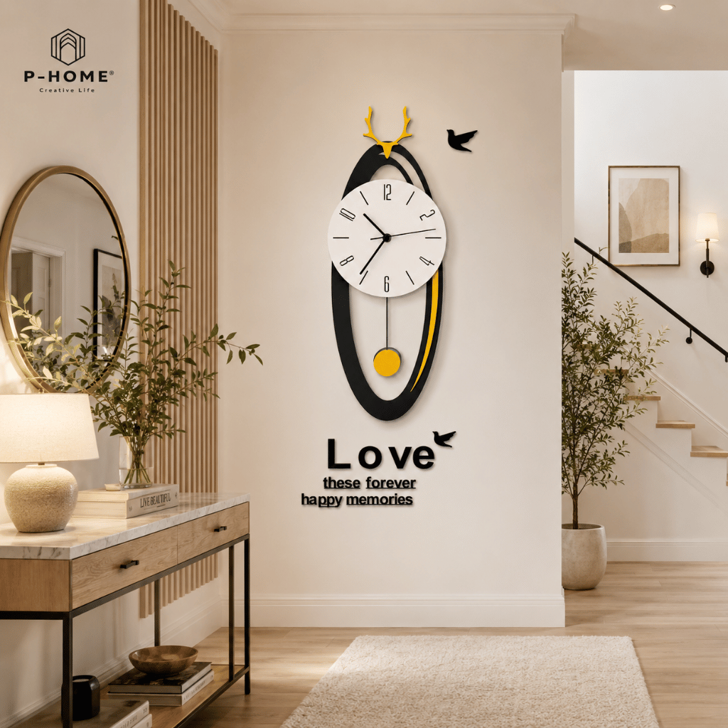 Đồng hồ treo tường kim trôi CL063 yên tỉnh và sang trọng