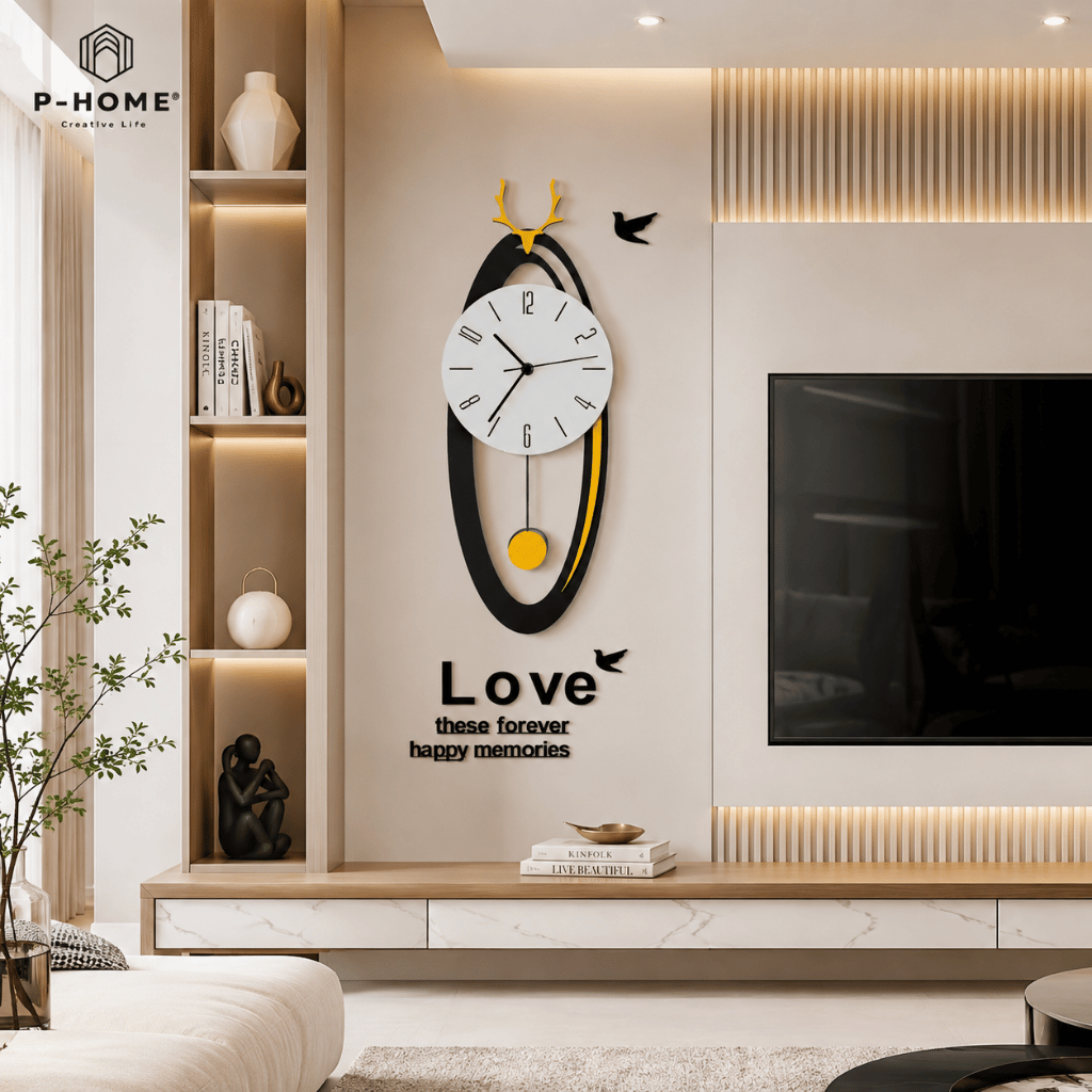 Đồng hồ treo tường kim trôi CL063 yên tỉnh và sang trọng