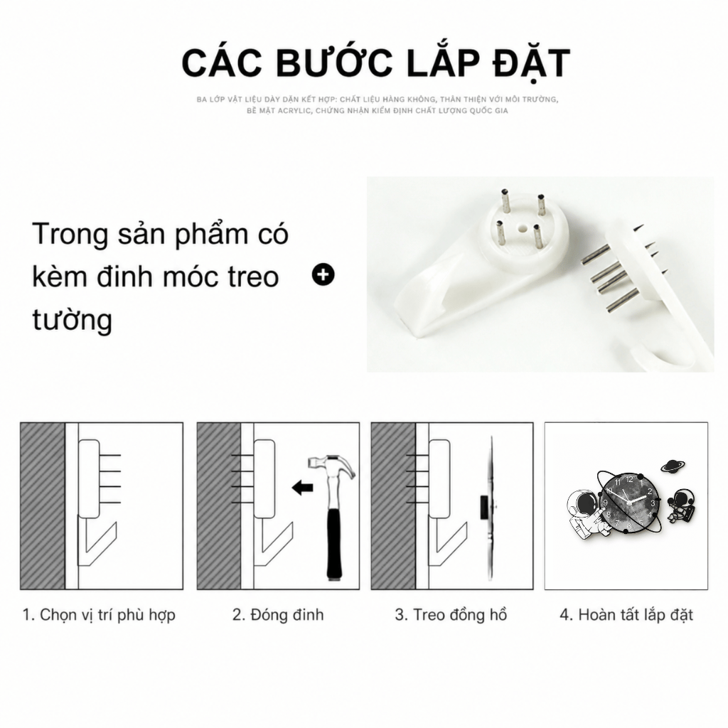 Đồng Hồ Treo Tường Phi Hành Gia P-HOME CL096