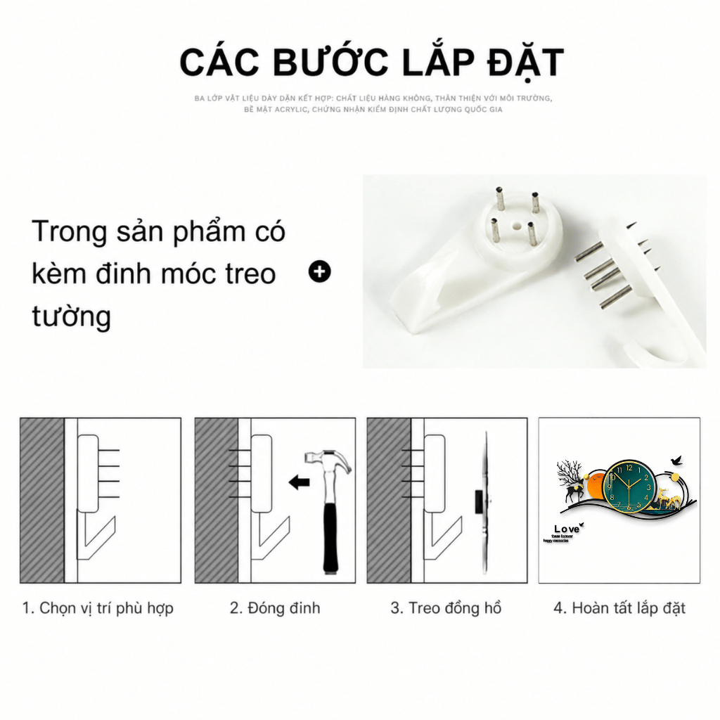 Đồng Hồ Treo Tường Phòng Khách Hiện Đại CL091