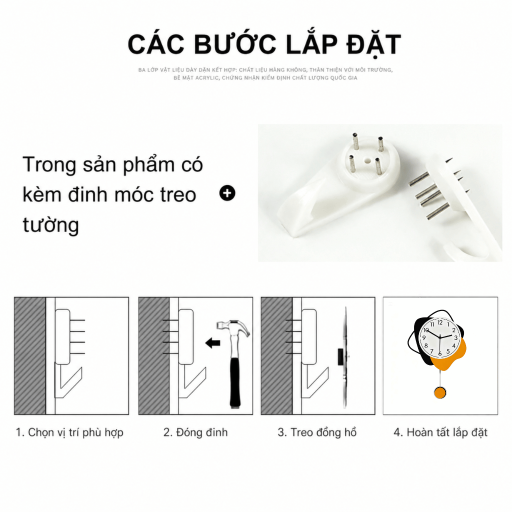 Đồng Hồ Treo Tường Quả Lắc CL075 Hiện Đại Và Sang Trọng