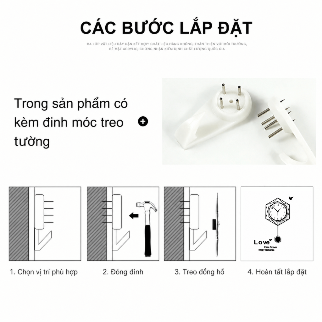 Đồng hồ treo tường sang trọng và tinh tế CL034