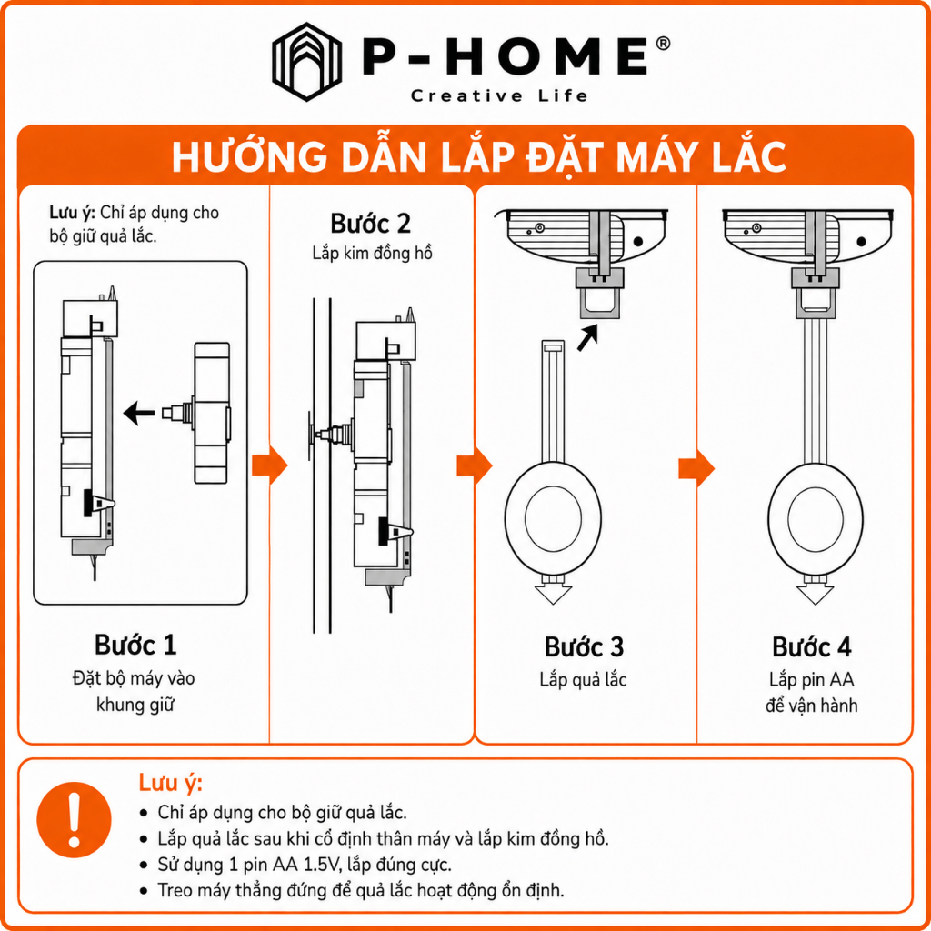 Máy lắc đồng hồ treo tường Đài Loan Youngtown 12888