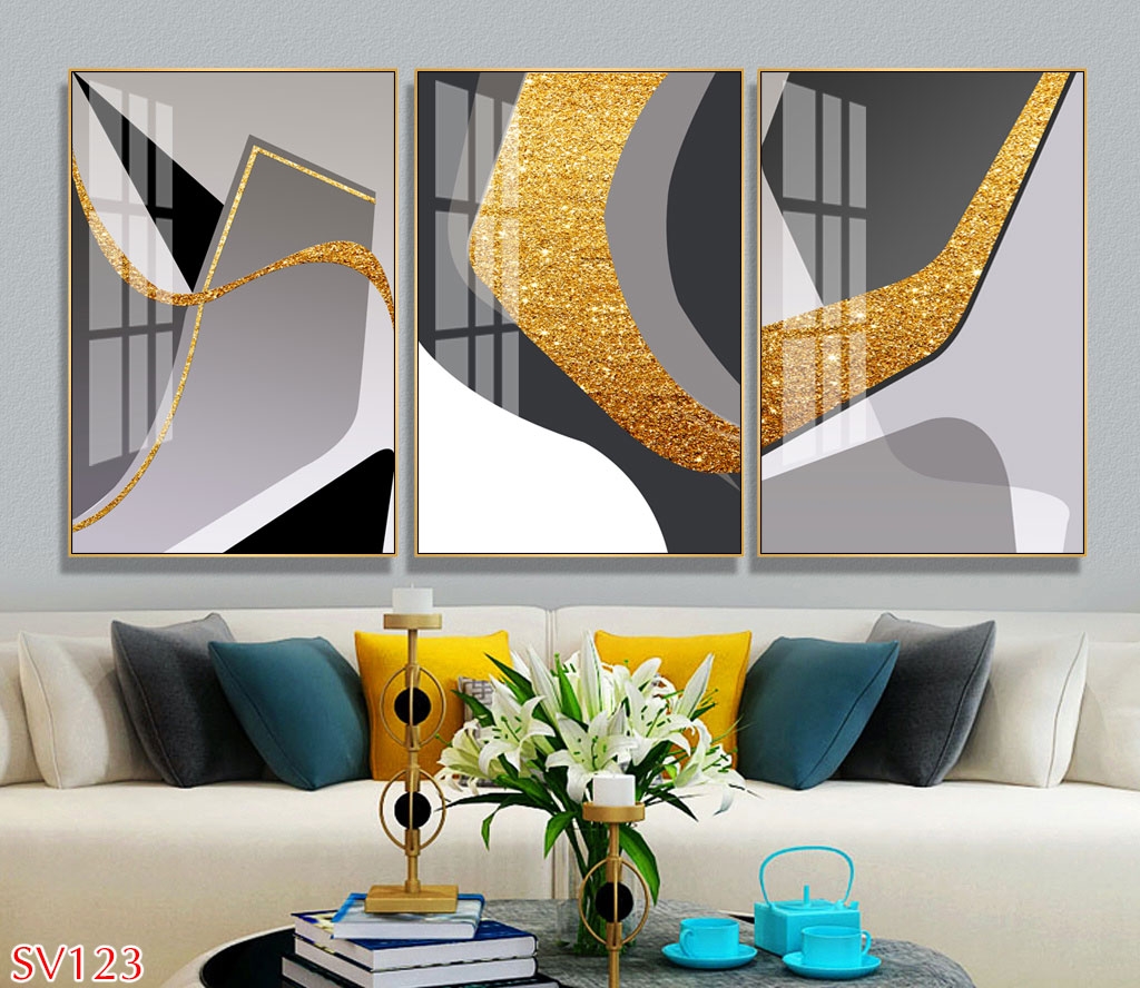 Bộ 3 tranh treo tường trừu tượng độc đáo - PSV128