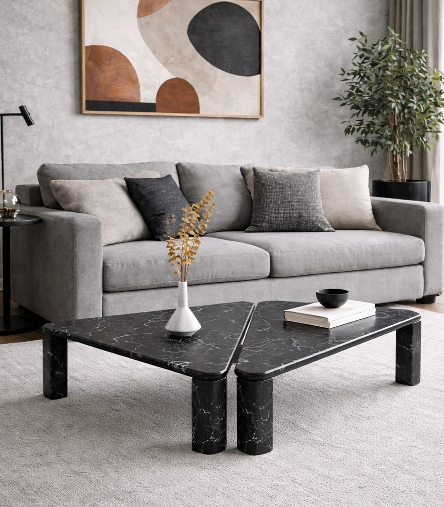 MARBLE COFFEE TABLE - CT01 - BLACK