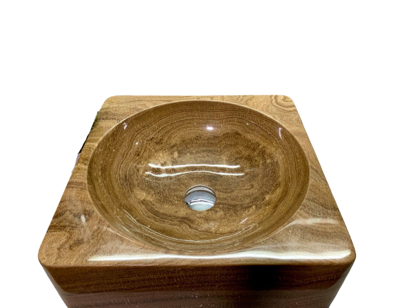 NATURAL STONE BATHROOM BASIN - WOODEN YELLOW - BST59