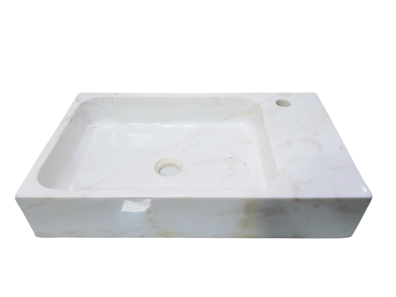 [NEW] NATURAL STONE BATHROOM BASIN - MILK WHITE - LBKXG