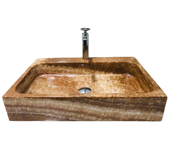 [NEW] NATURAL STONE BATHROOM BASIN - WOODEN YELLOW - VCN28