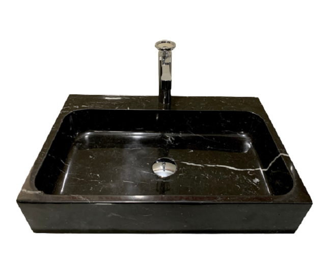 [NEW] NATURAL STONE BATHROOM BASIN - BLACK MARBLE - DCN28