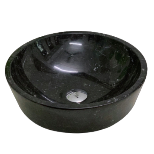 NATURAL STONE BATHROOM BASIN - BLACK MARBLE - BST28