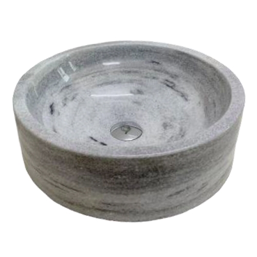 NATURAL STONE BATHROOM BASIN - GREY MARBLE - XDT12