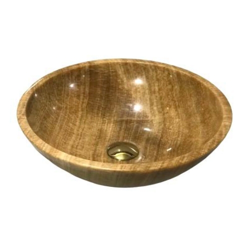 NATURAL STONE BATHROOM BASIN - WOODEN YELLOW - BST35