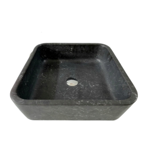 NATURAL STONE BATHROOM BASIN - HONED BLACK MARBLE - BST42A