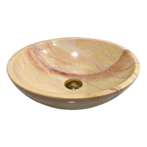 NATURAL STONE BATHROOM BASIN - CLOUD YELLOW - VTM50