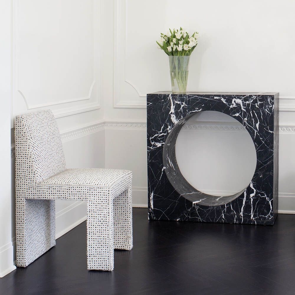 NATURAL STONE MULTI-FUNCTION CHAIR - BLACK MARBLE