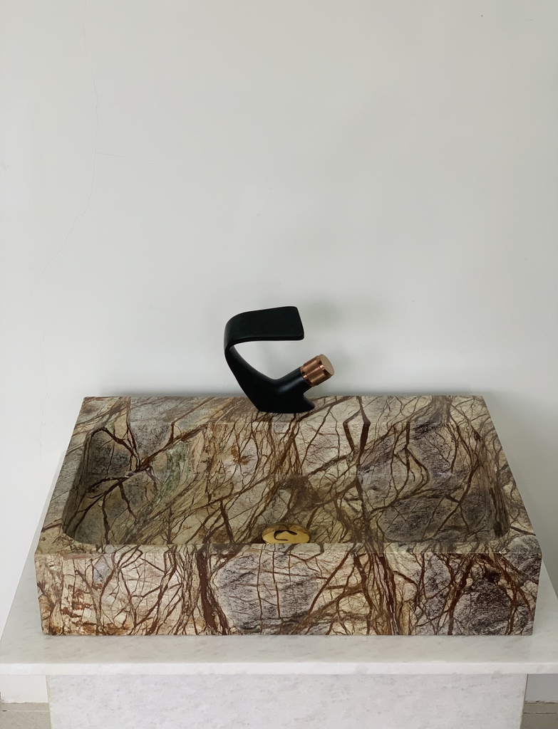 [NEW] NATURAL STONE BATHROOM BASIN - RAIN FOREST- VCN28