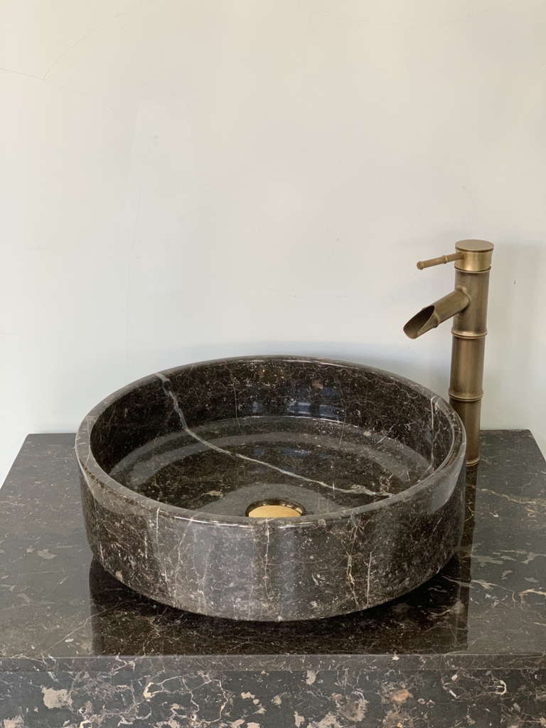 [NEW] NATURAL STONE BATHROOM BASIN - BROWN- NVM32