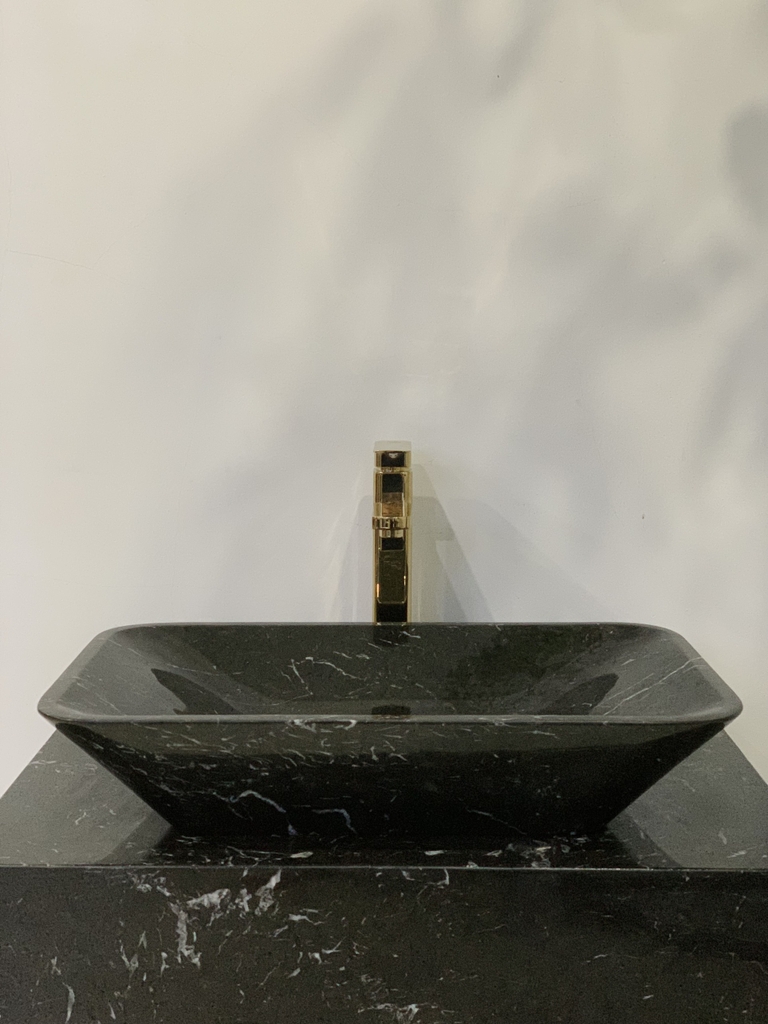 NATURAL STONE BATHROOM BASIN - BLACK - BST53