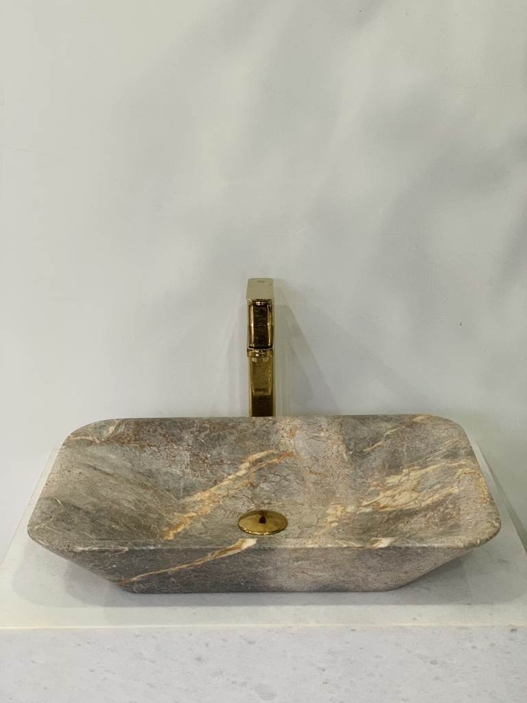NATURAL STONE BATHROOM BASIN - YELLOW FOREST - CNV30