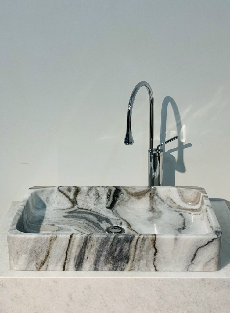 NATURAL STONE BATHROOM BASIN - THIN RECTANGULAR