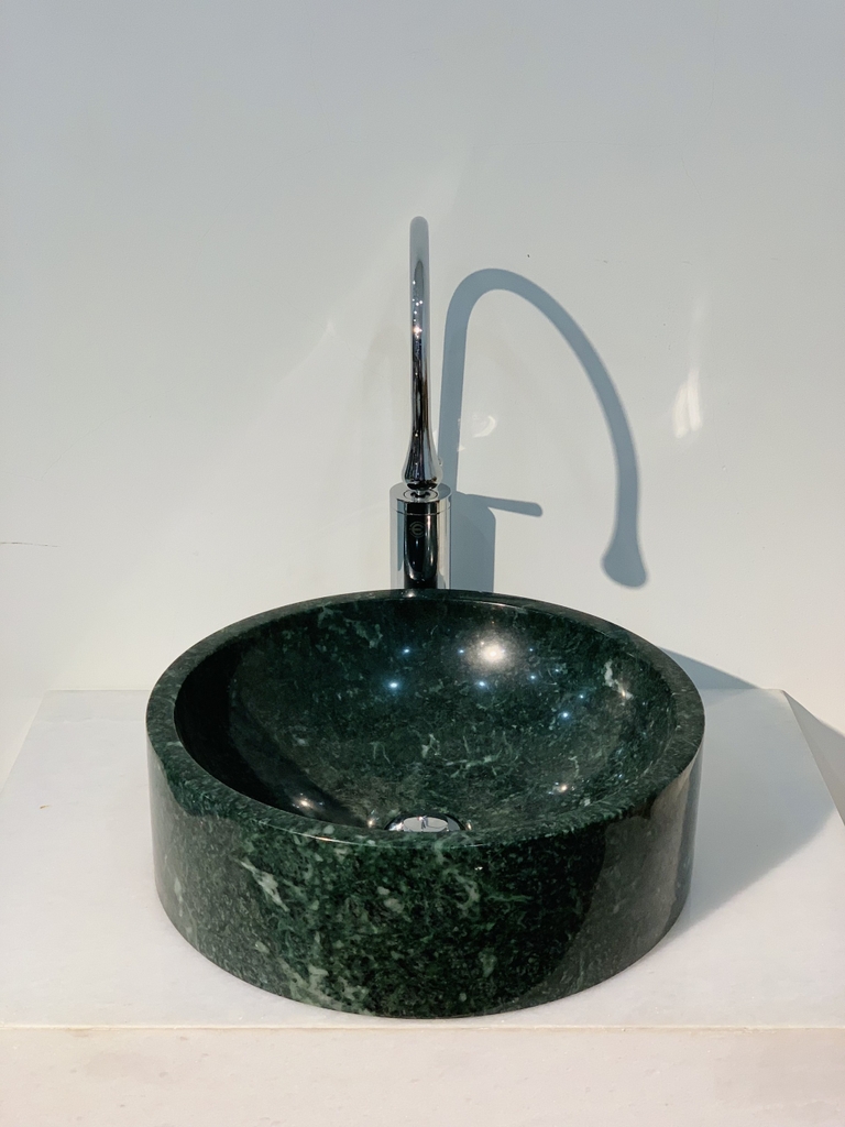 NATURAL STONE BATHROOM BASIN - INDIA GREEN - BST50