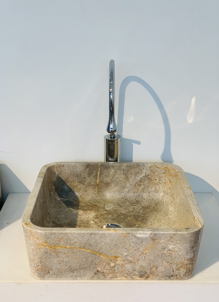 NATURAL STONE BATHROOM BASIN - DIAMOND GREY - DK43