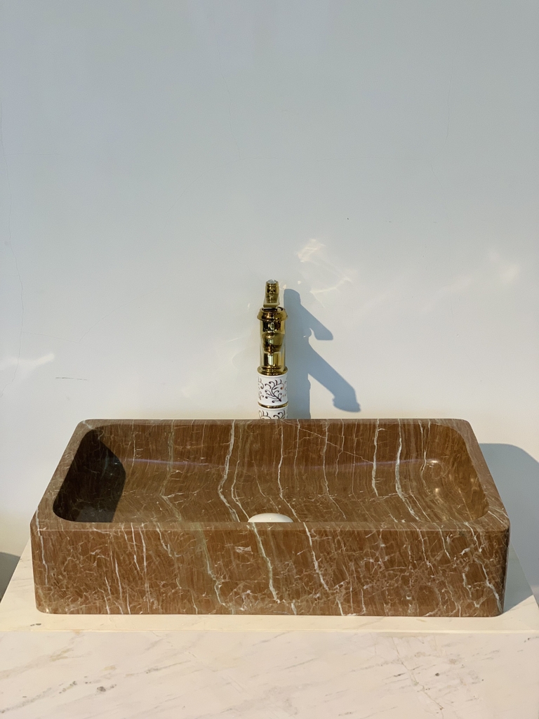 NATURAL STONE BATHROOM BASIN - WOODEN VIOLET - BST60A