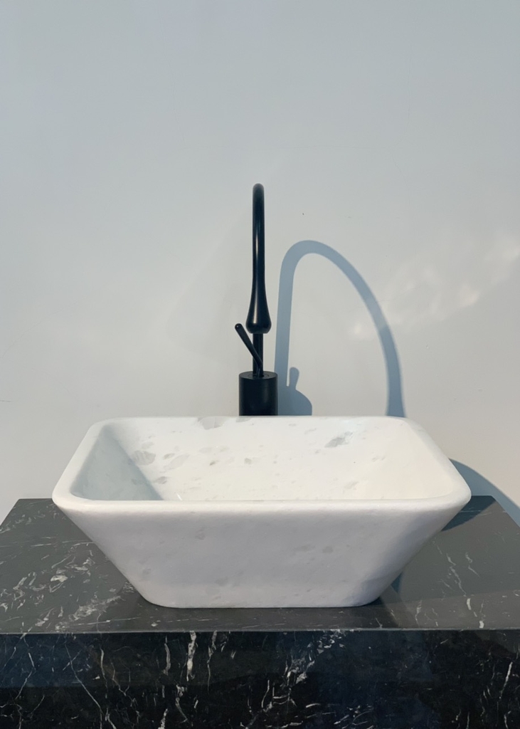 NATURAL STONE BATHROOM BASIN - BEVELED SQUARE SHAPE