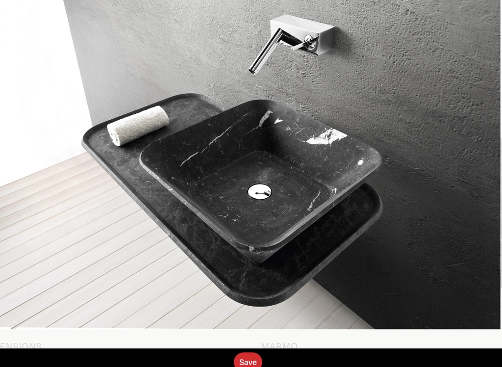 NATURAL STONE BATHROOM BASIN - BLACK - LVV04