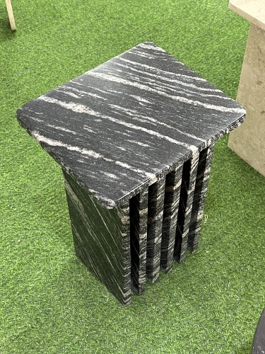 REAL MARBLE - SIDE TABLE - EXNW07 - BLACK