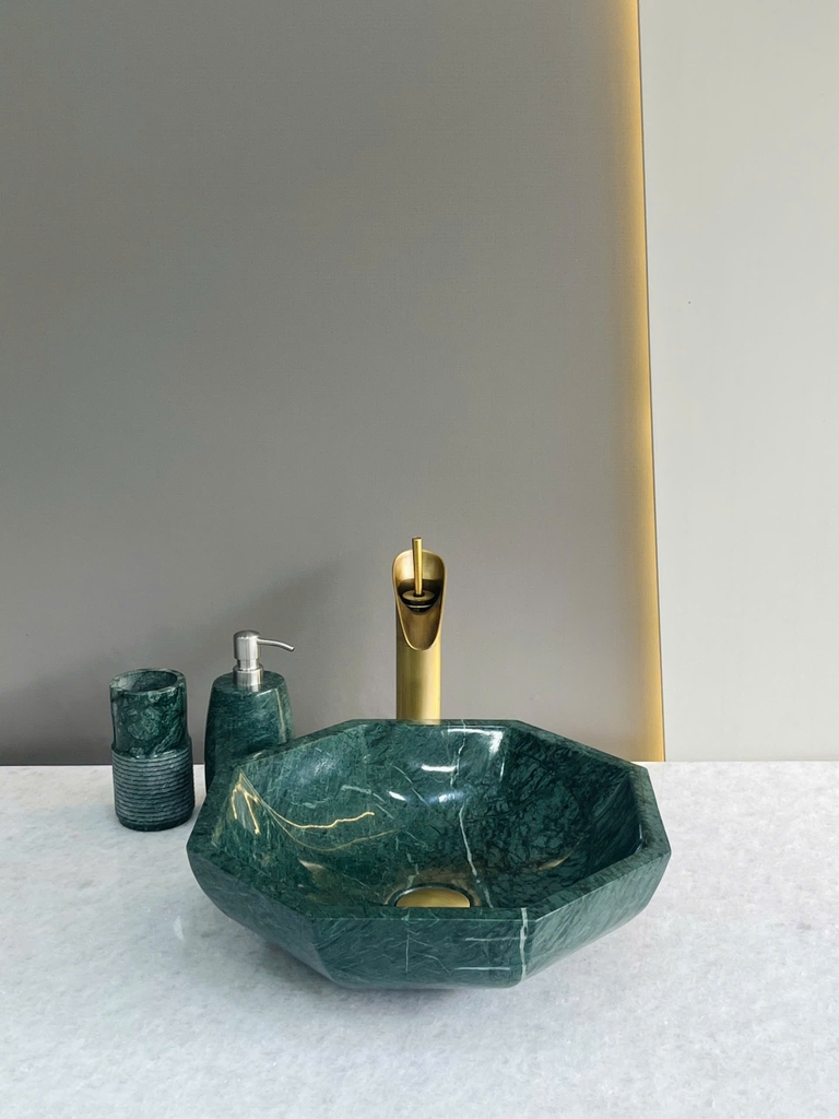 NATURAL STONE BATHROOM BASIN - POLYGONAL SHAPE