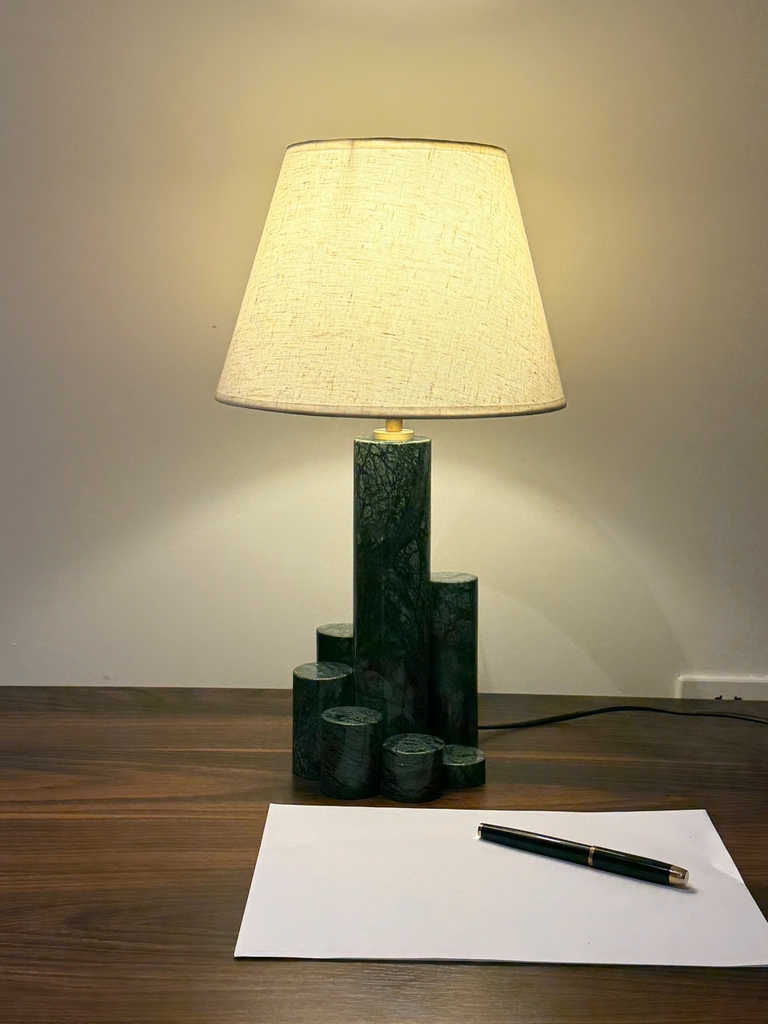 STONE PRODUCT - TABLE LAMP - STEPPED CYLINDER BASE