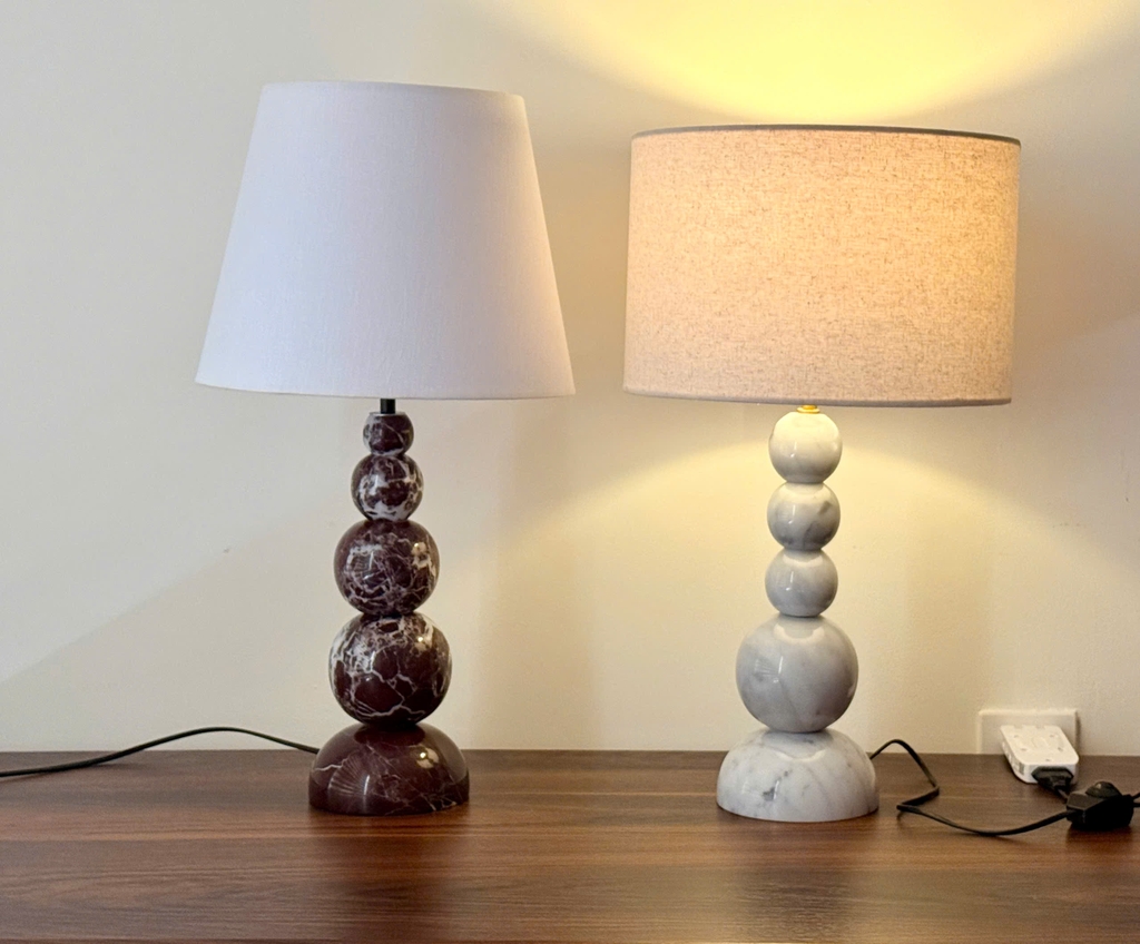 STONE PRODUCT - TABLE LAMP - ROUND STACKED BASE