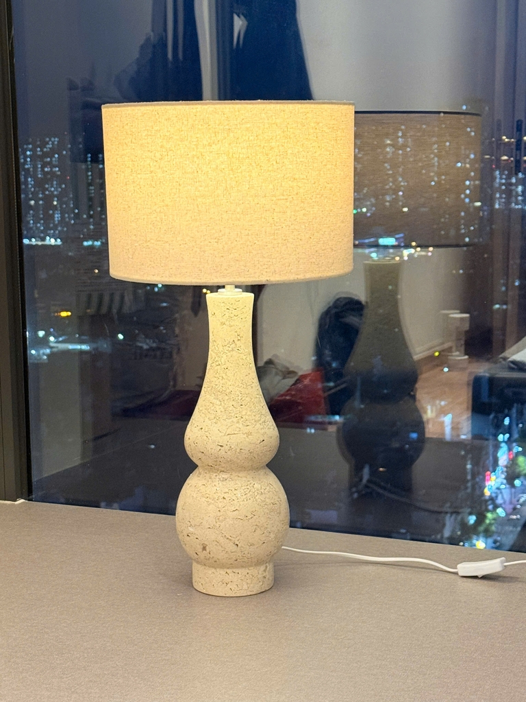 STONE PRODUCT - TABLE LAMP - TURNED BASE
