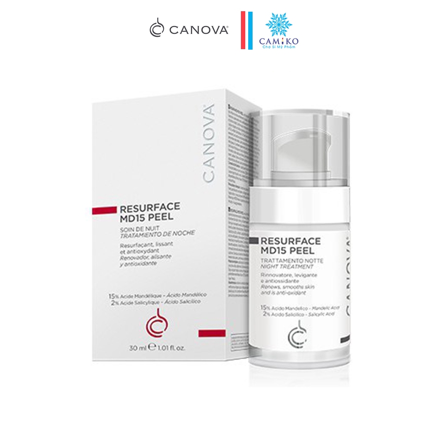 Tinh chất dưỡng sáng da, tẩy da chết, chống lão hóa Canova Resurface MD 15 Peel Night Treatment 30ml